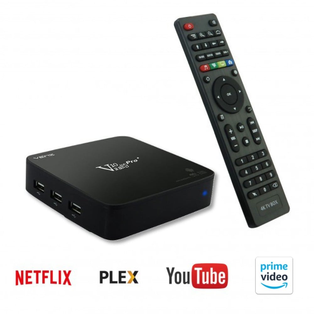 Smart TV Box Android 7.1.2 Mediaplayer V10pro+ HDMI 2.0a HDR Bluetooth - Box  Multimediali - Multimedia